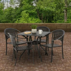 Flash Sale National Tree Company Bourton Collection Cast Aluminum All-Weather Dining Table