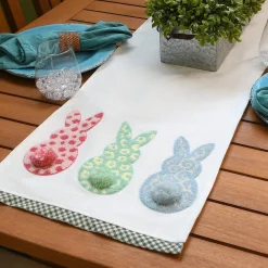 Flash Sale National Tree Company Bunnies Table Runner Decoration, White, Easter Collection, 6 Feet