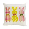 Clearance National Tree Company Bunny Trio Decorative Pillow, Cream, Easter Collection, 16 Inches