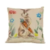 Best National Tree Company Bunny With Carrots Decorative Pillow, Cream, Easter Collection, 16 Inches