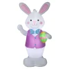 Flash Sale National Tree Company Bunny With Egg Inflatable Decoration, White, Easter Collection, 7 Feet