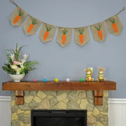 Best National Tree Company Carrots Hanging Banner Decoration, Orange, Easter Collection, 70 Inches