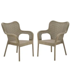 Fashion National Tree Company Dorset Collection Wicker Texture All-Weather Stacking Chairs