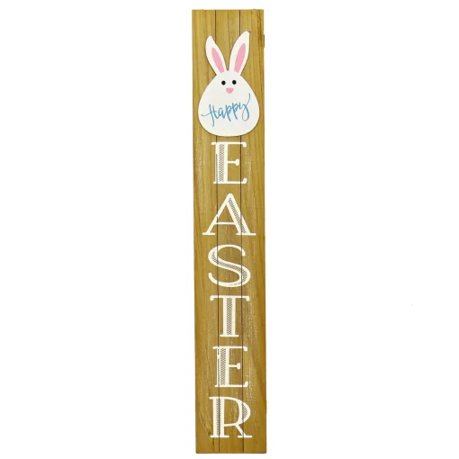 Hot National Tree Company Easter Bunny Sign Porch Decoration, Wood Construction, Easter Collection, 43 Inches