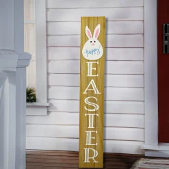 Hot National Tree Company Easter Bunny Sign Porch Decoration, Wood Construction, Easter Collection, 43 Inches
