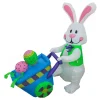 Hot National Tree Company Easter Bunny With Wheelbarrow Inflatable Decoration, White, Easter Collection, 4 Feet