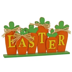 Discount National Tree Company Easter Carrot Sign Table Decoration, Wooden Construction, Easter Collection, 14 Inches