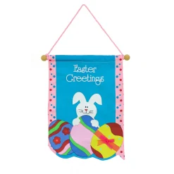 Flash Sale National Tree Company Easter Greetings Hanging Banner Decoration, Blue, Easter Collection, 18 Inches