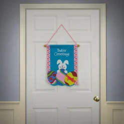 Flash Sale National Tree Company Easter Greetings Hanging Banner Decoration, Blue, Easter Collection, 18 Inches