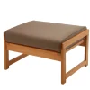 Discount National Tree Company Eucalyptus Grandis Wood Cushioned Ottoman, Beige