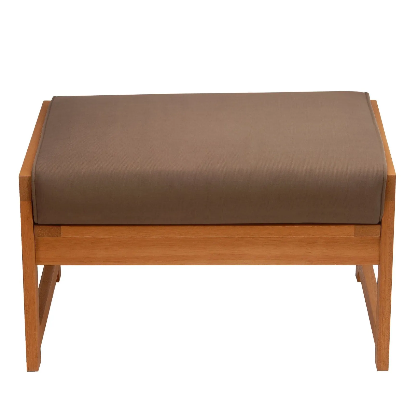 Discount National Tree Company Eucalyptus Grandis Wood Cushioned Ottoman, Beige
