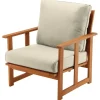Store National Tree Company Eucalyptus Grandis Wood Cushioned Club Chair, Chocolate