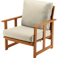 Store National Tree Company Eucalyptus Grandis Wood Cushioned Club Chair, Chocolate