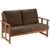 Shop National Tree Company Eucalyptus Grandis Wood Cushioned Love Seat, Chocolate