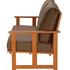 Shop National Tree Company Eucalyptus Grandis Wood Cushioned Love Seat, Chocolate