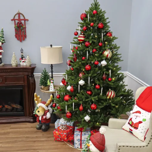 Cheap National Tree Company Feel Real' Artificial Christmas Tree, Norway Fir, Green, Includes Stand, 7.5 Feet