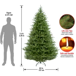 Cheap National Tree Company Feel Real' Artificial Christmas Tree, Norway Fir, Green, Includes Stand, 7.5 Feet
