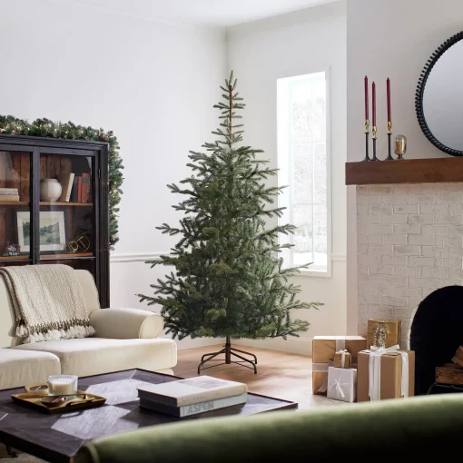 Outlet National Tree Company Feel Real' Artificial Christmas Tree, Norwegian Spruce, Green, Includes Stand, 7.5 Feet