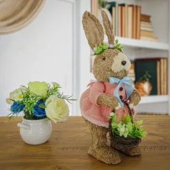 Shop National Tree Company Female Bunny In Pink Dress Table Decoration, Easter Collection, 10 Inches