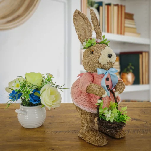 Shop National Tree Company Female Bunny In Pink Dress Table Decoration, Easter Collection, 10 Inches