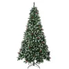 Cheap National Tree Company First Frosted Traditions Christmas Tree With Hinged Branches, Pinecones And Red Berries, 7.5 Ft