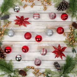 Clearance National Tree Company First Traditions - 10" Red Xmas Ball Set, Shatterproof