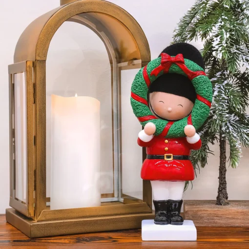 Discount National Tree Company First Traditions 10" Christmas Soldier Holding Wreath