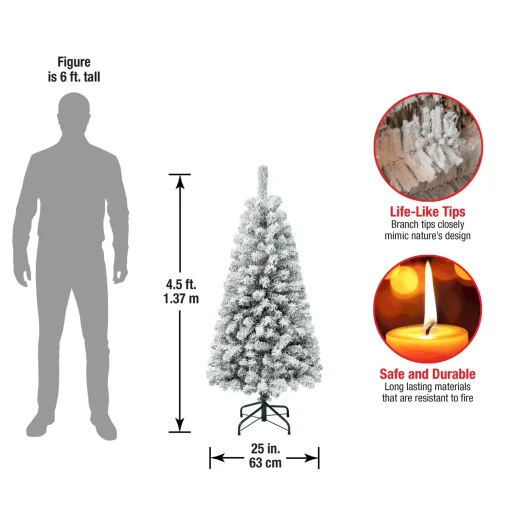 Flash Sale National Tree Company First Traditions 4.5 Ft. Acacia Flocked Tree