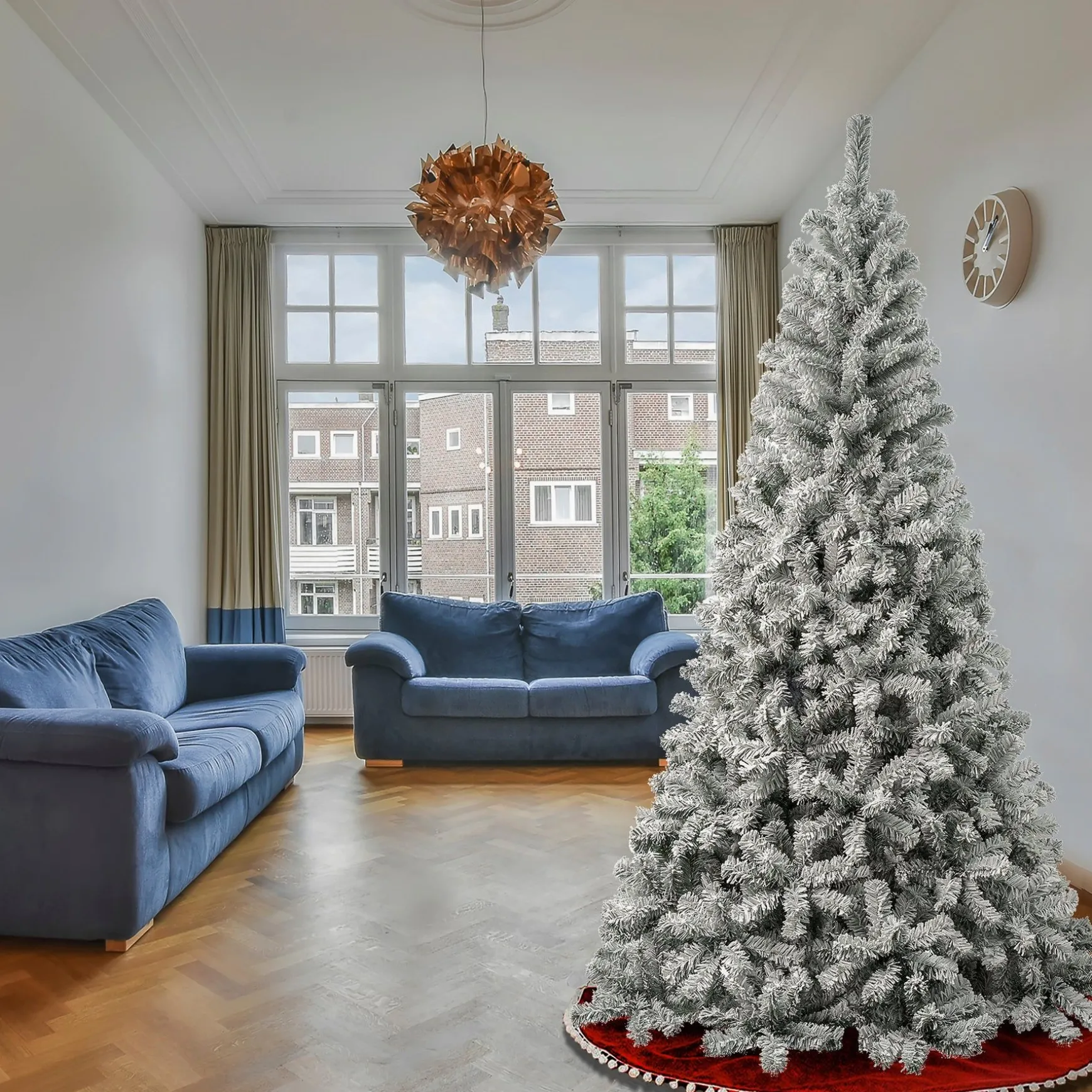 Cheap National Tree Company First Traditions 7.5 Ft. Acacia Flocked Tree