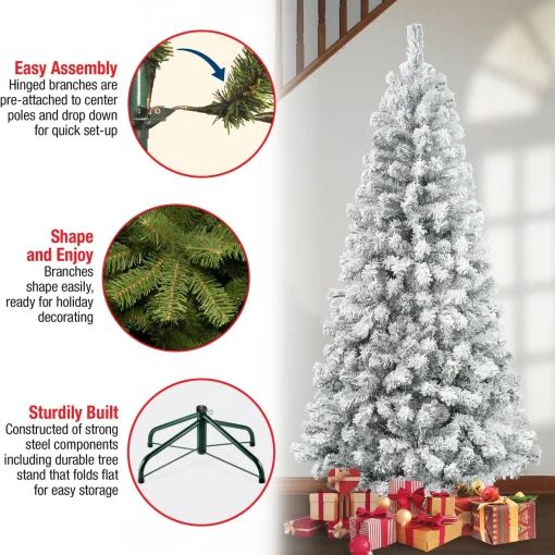 Hot National Tree Company First Traditions 7.5 Ft. Acacia Flocked Tree