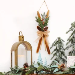 Outlet National Tree Company First Traditions 17" Holiday Skis Floral Wall Decor