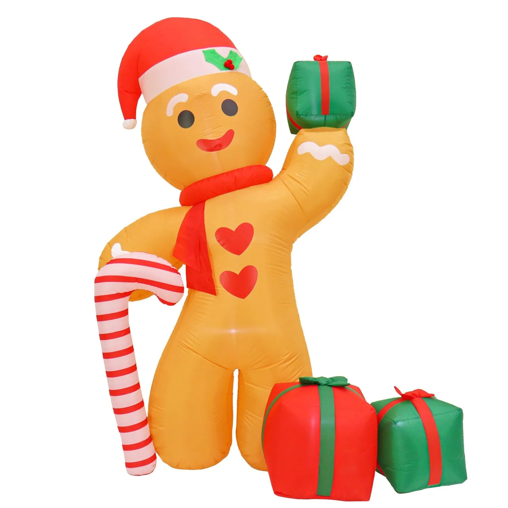 Best Sale National Tree Company First Traditions 8' Inflatable Blow Up Gingerman