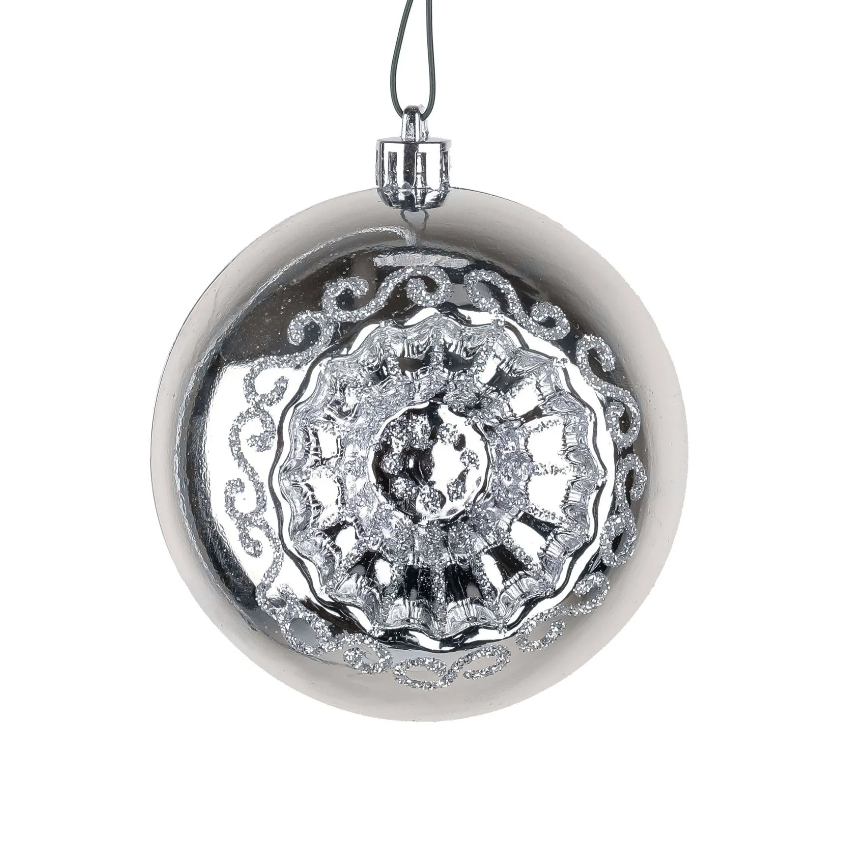 Fashion National Tree Company First Traditions 6 Piece Shatterproof Glittering Silver Ornaments