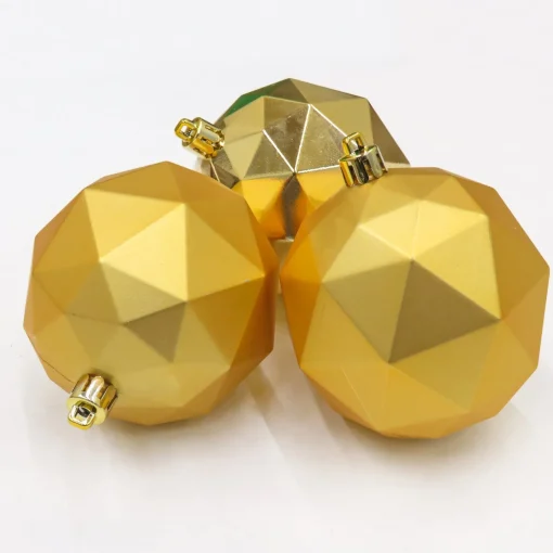 Flash Sale National Tree Company First Traditions 6 Piece Shatterproof Geometric Gold Ornaments