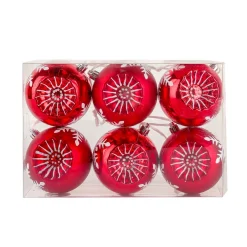 Sale National Tree Company First Traditions 6 Piece Shatterproof Snowflake Red Ornaments