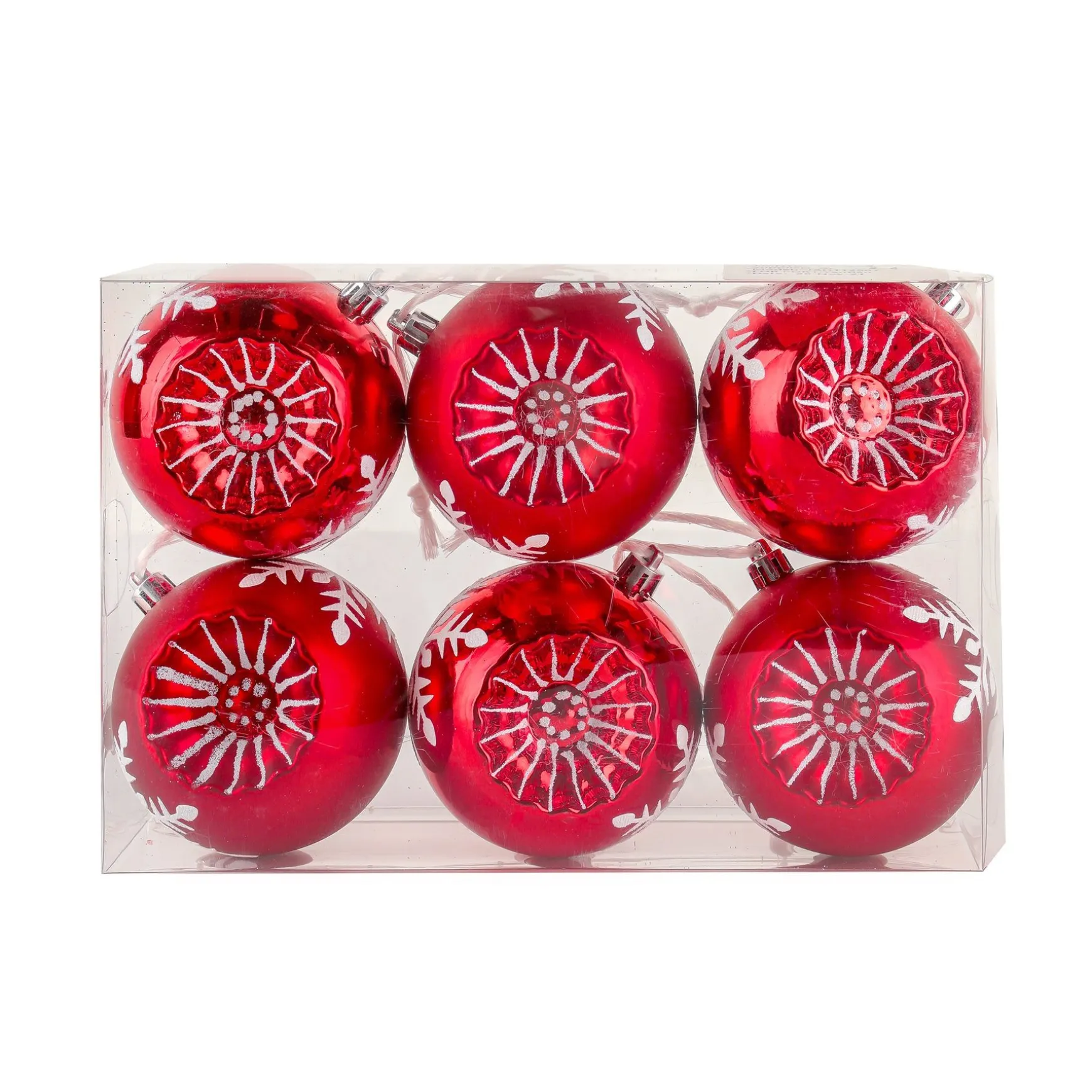 Sale National Tree Company First Traditions 6 Piece Shatterproof Snowflake Red Ornaments