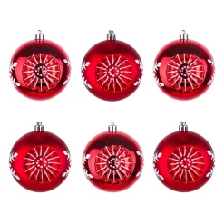 Sale National Tree Company First Traditions 6 Piece Shatterproof Snowflake Red Ornaments