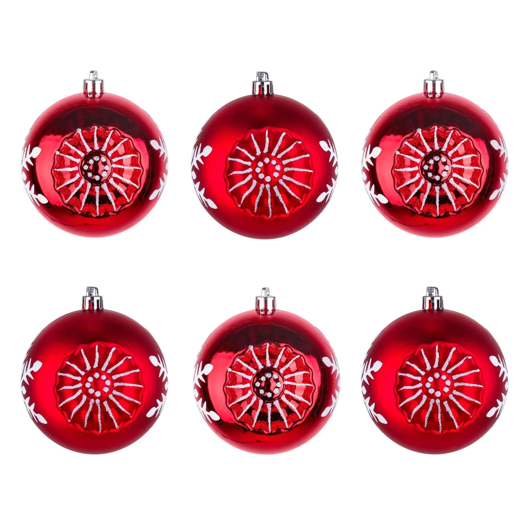Sale National Tree Company First Traditions 6 Piece Shatterproof Snowflake Red Ornaments