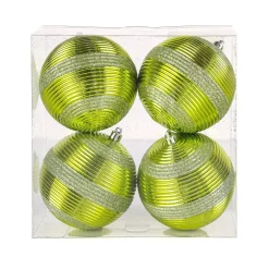 Cheap National Tree Company First Traditions 4 Piece Shatterproof Swirling Lime Green Ornaments