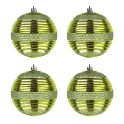 Cheap National Tree Company First Traditions 4 Piece Shatterproof Swirling Lime Green Ornaments