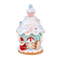Online National Tree Company First Traditions 8" Santa Cake House With Lights
