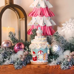 Online National Tree Company First Traditions 8" Santa Cake House With Lights