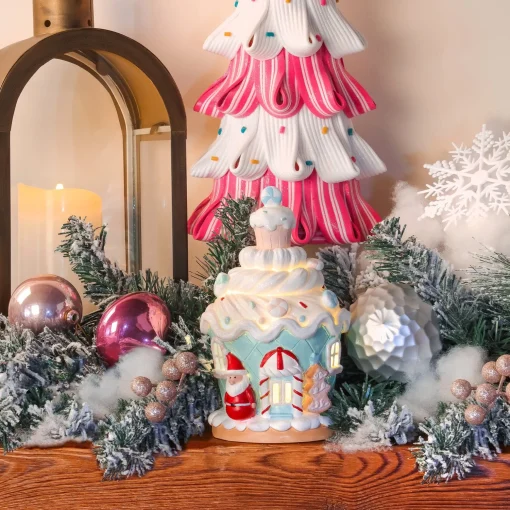 Online National Tree Company First Traditions 8" Santa Cake House With Lights