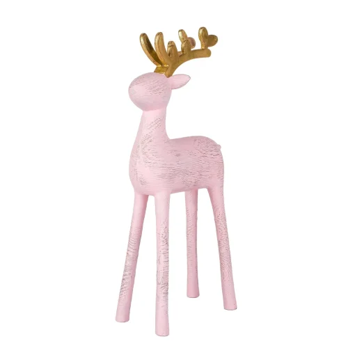 Best Sale National Tree Company First Traditions 12" Woodgrain Reindeer Decor, Pink