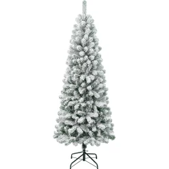 First Traditions Acacia Flocked Tree Medium Christmas Tree, 6 Ft^National Tree Company Best