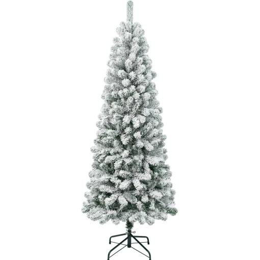 First Traditions Acacia Flocked Tree Medium Christmas Tree, 6 Ft^National Tree Company Best