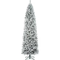 Flash Sale National Tree Company First Traditions Acacia Flocked Tree Slim Christmas Tree, 9 Ft