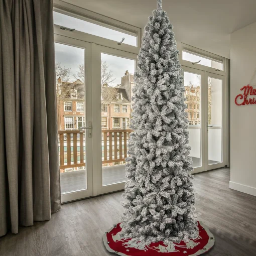 Flash Sale National Tree Company First Traditions Acacia Flocked Tree Slim Christmas Tree, 9 Ft
