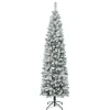 Fashion National Tree Company First Traditions Acacia Flocked Tree Slim Christmas Tree, 7.5 Ft