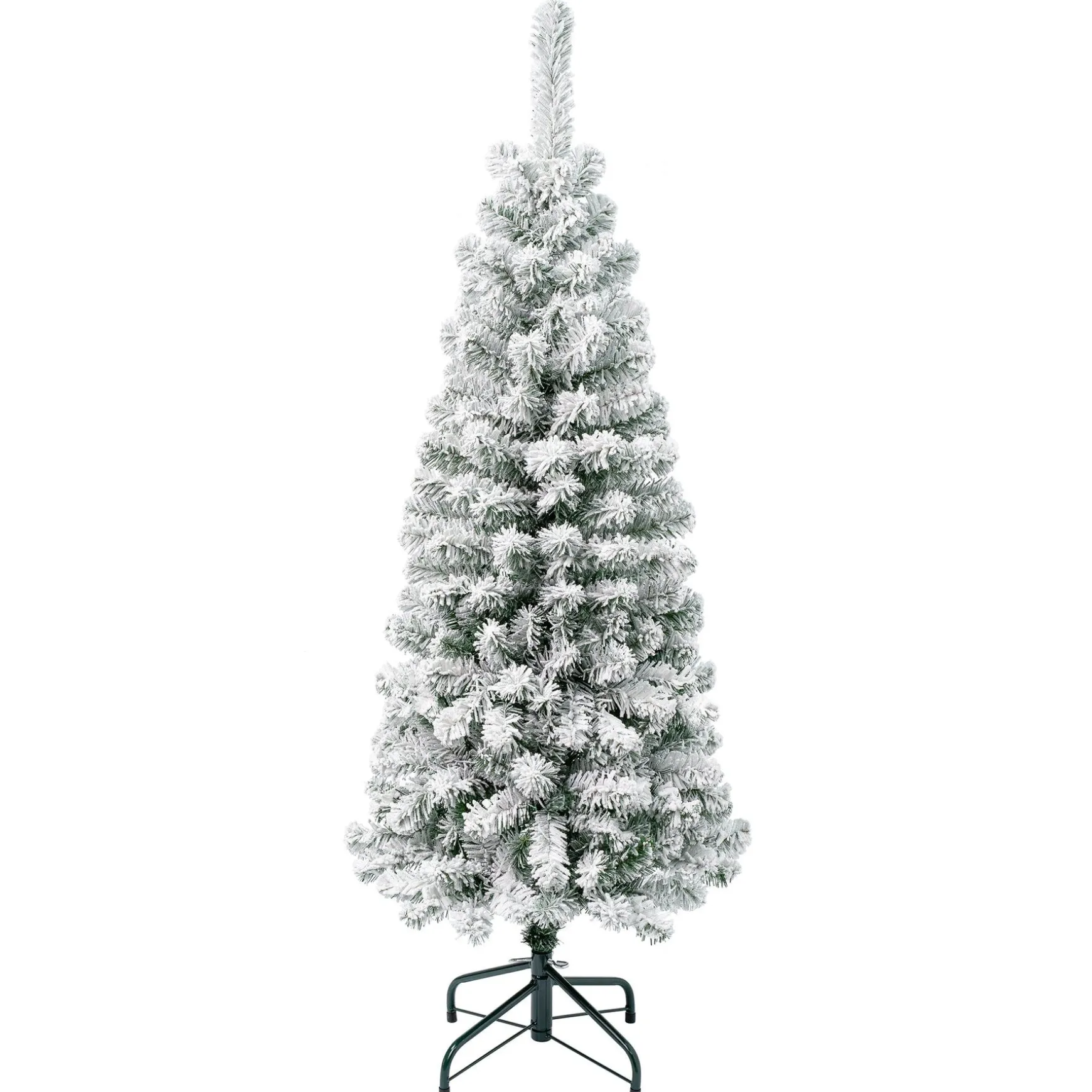 New National Tree Company First Traditions Acacia Flocked Tree Slim Christmas Tree, 4.5 Ft
